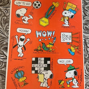 Vintage Peanuts Snoopy & Woodstock Stickers