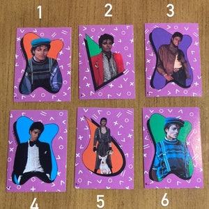 Cartões Topps com adesivos de Michael Jackson