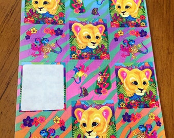 Vintage Lisa Frank Cub Hoja de Pegatinas
