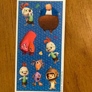 petite feuille d’autocollants de poulet vintage
