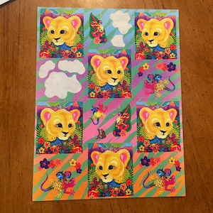 Vintage Lisa Frank Cub Sticker Sheet