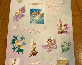 Vintage Glitter Tinkerbell Fairy Penpal Stickers