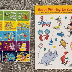 Dr Seuss Birthday Vintage Sticker Set