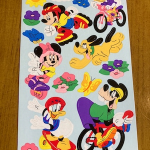 Vintage Disney Mickey Minnie Daisy Goofy Pluto Stickers