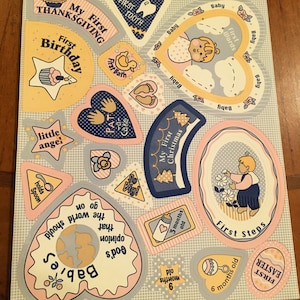 Vintage Baby’s First Stickers Scrapbooking Baby Album Baby&#39;s Firsts Milestones