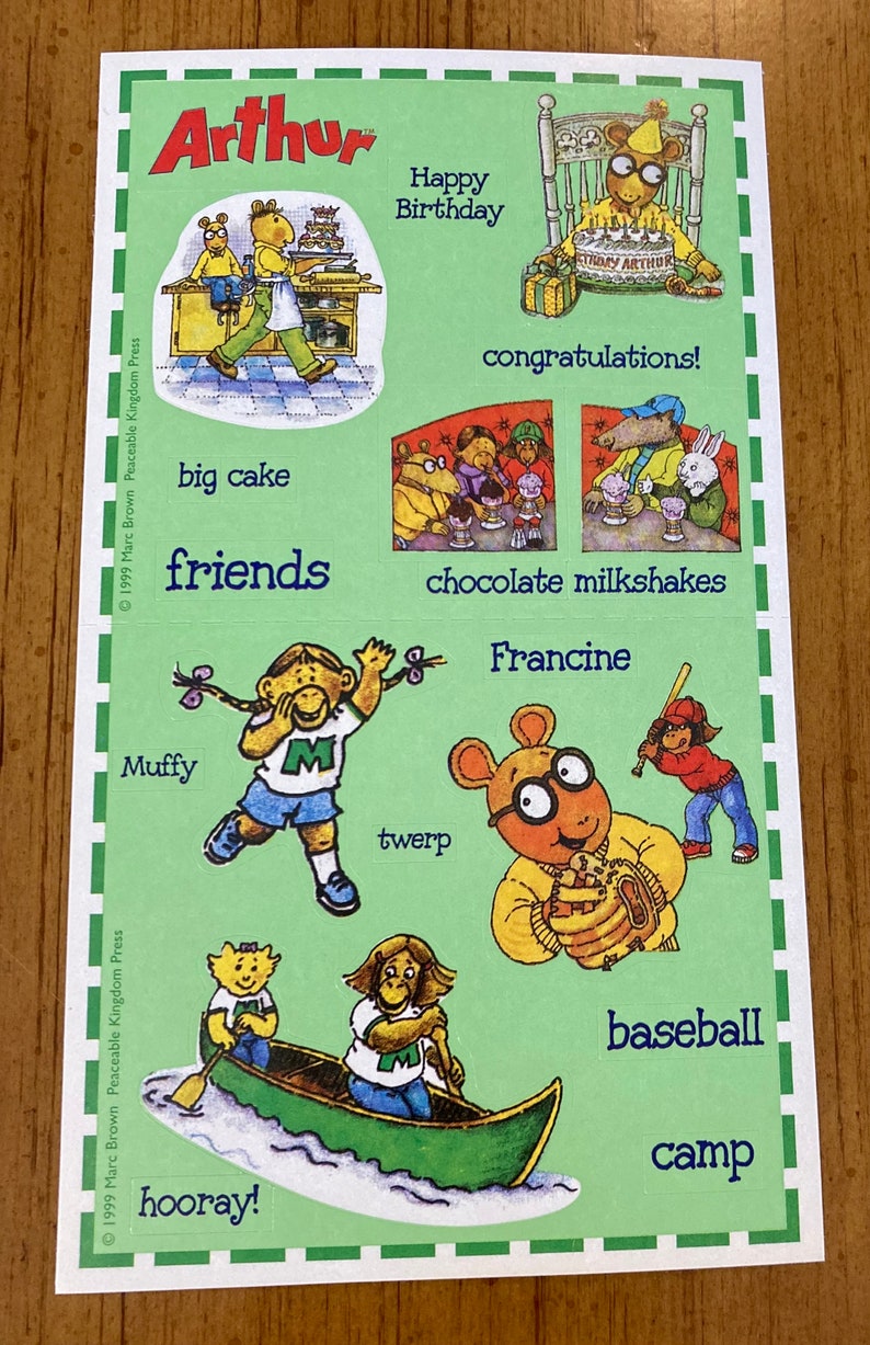 Vintage Arthur DW Francine Buster Childhood Nostalgia Stickers - Etsy