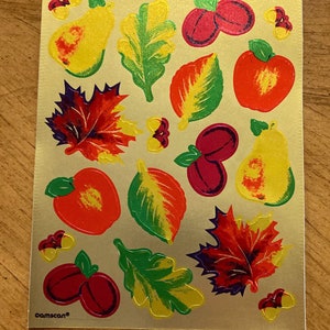 Adesivi vintage Fall Apple and Leaves Foil