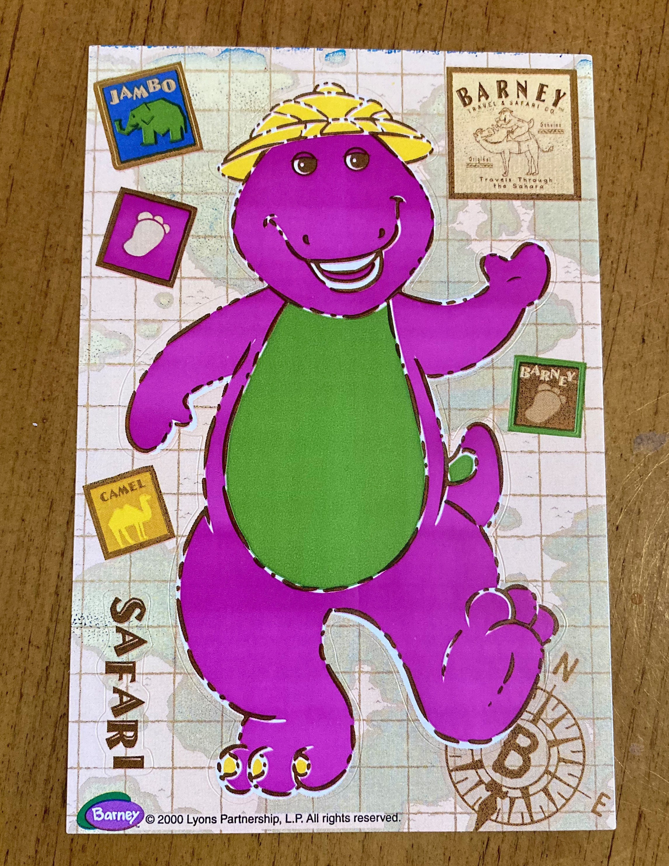 Vintage Barney Sticker Sheet - Etsy