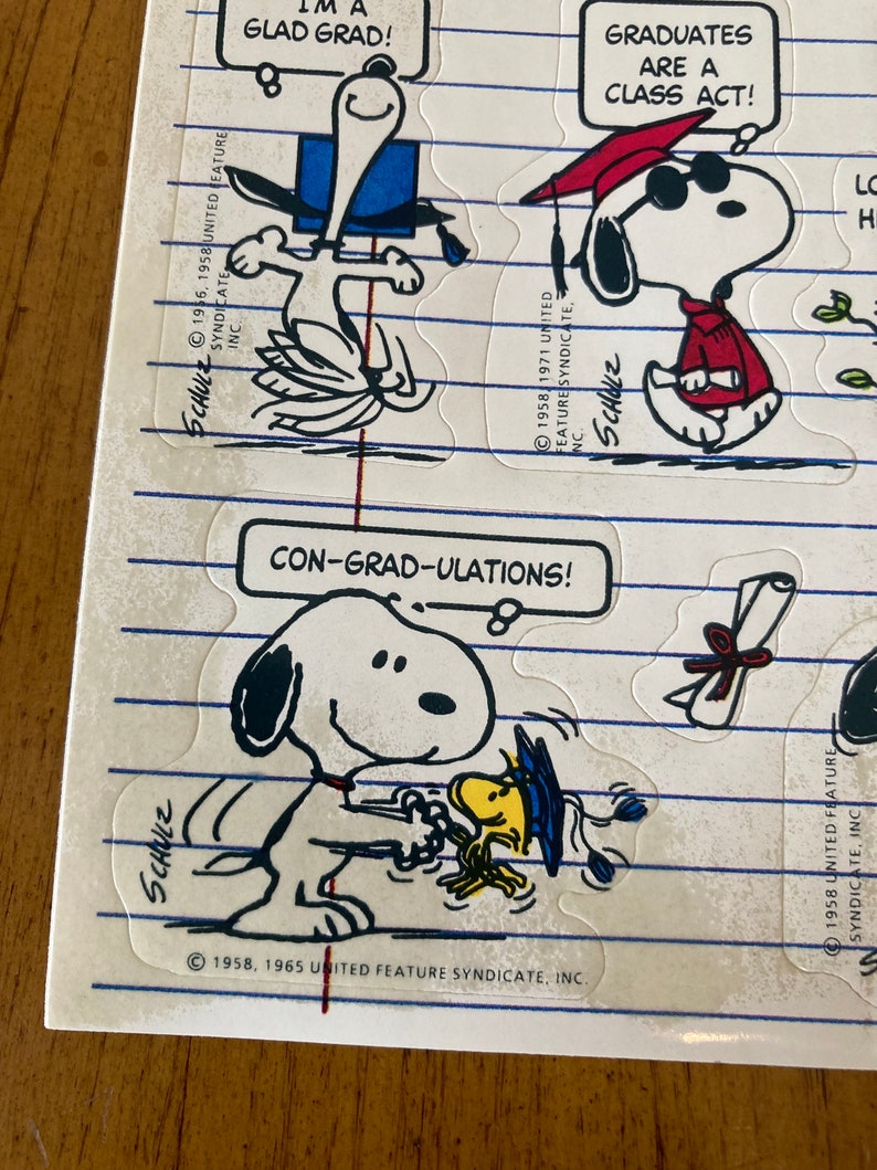DISCOUNTED for Damage Vintage Peanuts Snoopy & Woodstock Graduation ...