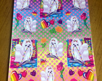 HOJA COMPLETA Vintage Lisa Frank Perro Pegatinas