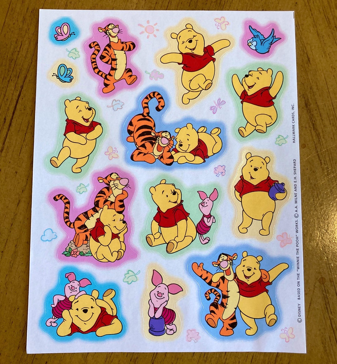 Vintage Winnie the Pooh Stickers - Etsy
