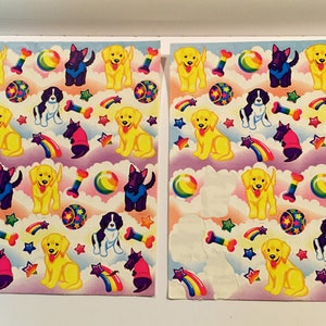 SET of Vintage Lisa Frank Dog Sticker Sheets
