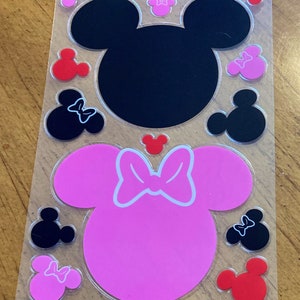 Vintage Disney Decal Mickey Mouse and Minnie Mouse Ears