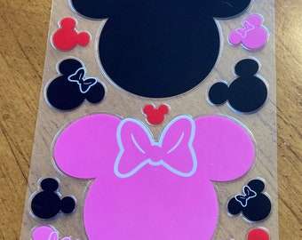 Vintage Disney Aufkleber Micky Maus und Minnie Maus Ohren