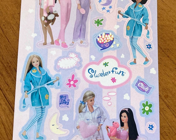 Vintage BARBIE Sleepover Stickers Etsy