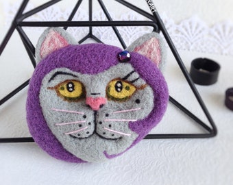 Cat Pin Needle Felted Brooch Cute Cat Animals Animal Brooches Pin Brooch Girlfriend Lover Gift Jewelry