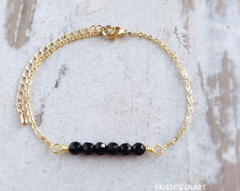 Black Tourmaline Bracelet Jewelry Adjustable for Women