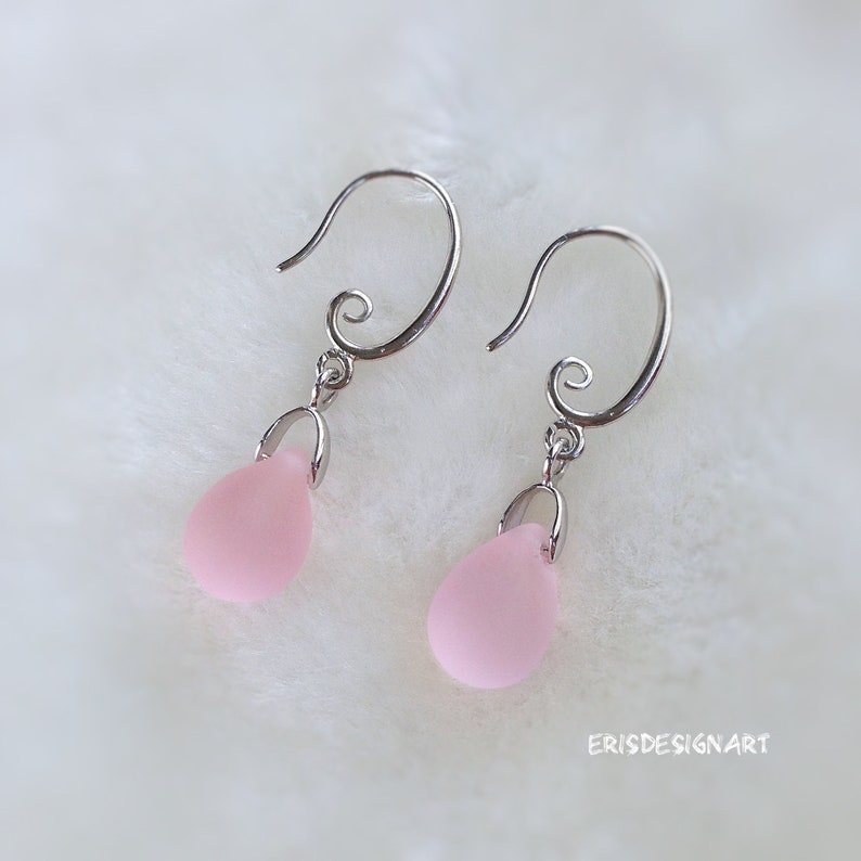 Pink Dangle Earrings Light Baby Blush Pastel Soft Pink and Etsy