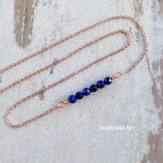 Lapis lazuli necklace September birthstone unique jewelry Bridesmaid fertility necklace for bride Everyday lapis jewelry Girl gift for wife
