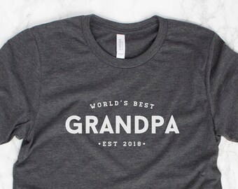 World's Best Grandpa Shirt - Personalized Grandpa Gift - Abuelo Gift - Pregnancy Reveal to Dad - Best Grandpa Gift - Pawpaw - New Grandpa
