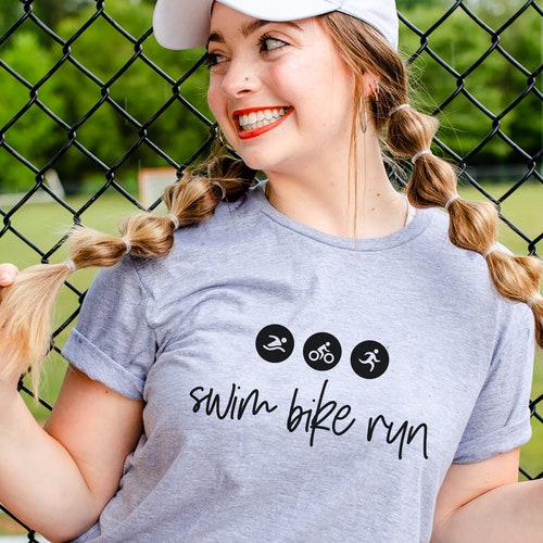 Triathlon Shirt Swim Bike Run Shirt Triathlon Gift Race Etsy