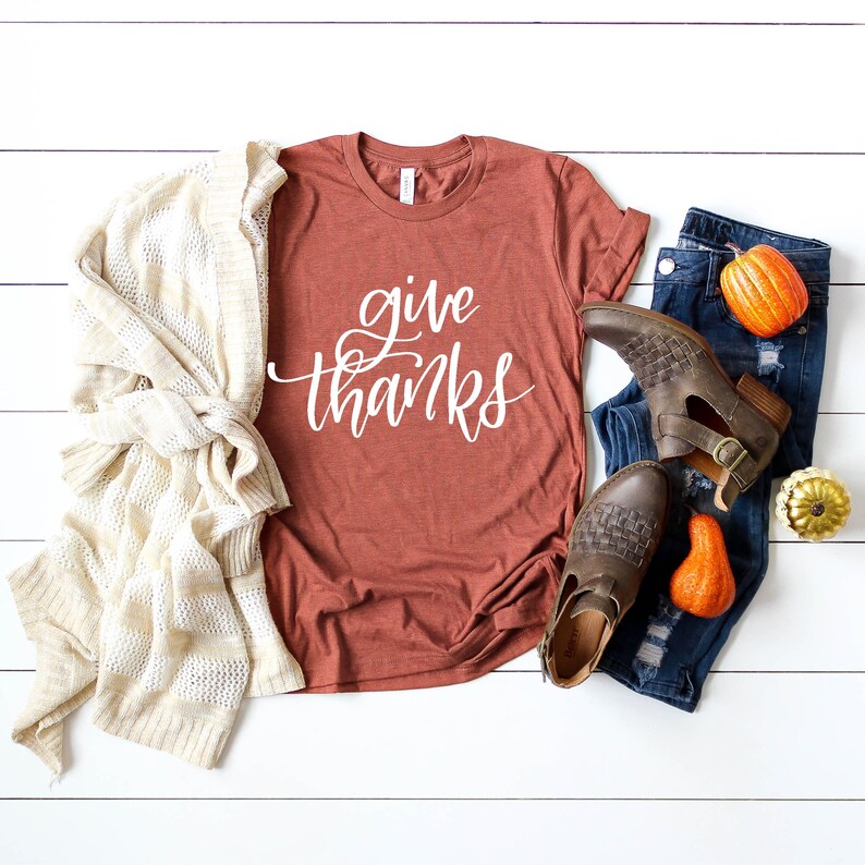 Thanksgiving Shirt  Thankful Shirt  Give Thanks Shirt  Fall image 0