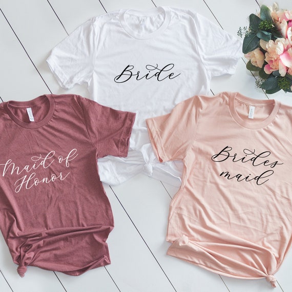 bridesmaid printed t shirts
