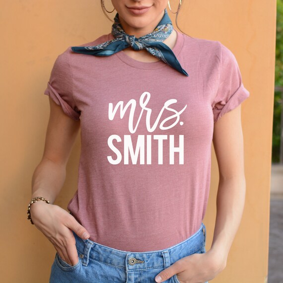Mrs Shirt Personalized Honeymoon Shirt Personalized Bride | Etsy