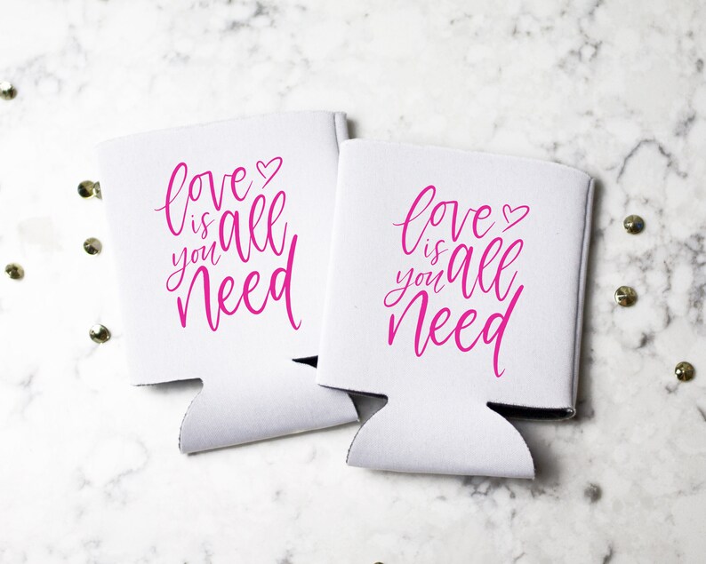 Can Cooler Valentine/'s Party Favor Valentines Gift for Her All You Need is Love