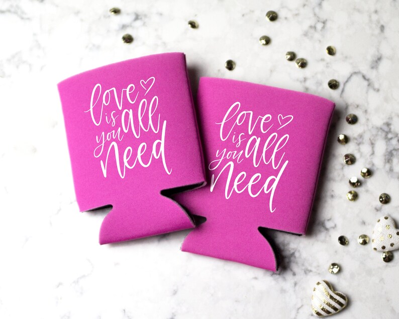 Can Cooler Valentine/'s Party Favor Valentines Gift for Her All You Need is Love