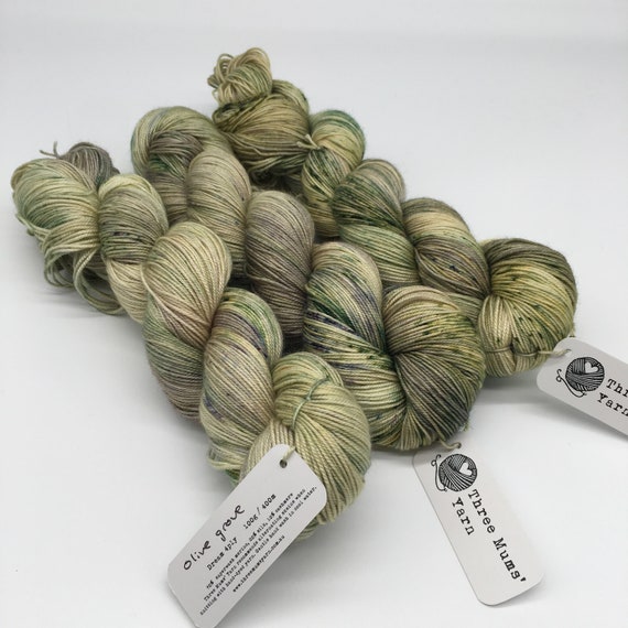 Olive grove - hand-dyed merino cashmere silk yarn - 100g (400m)