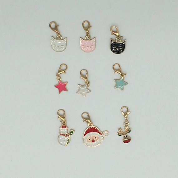 Progress keepers for knitting or stitch markers for crochet - set of 3