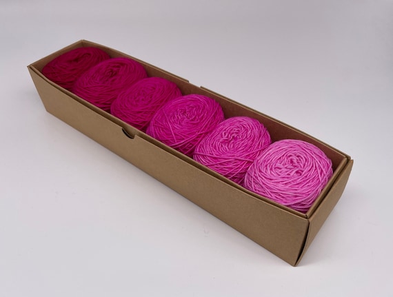 Dragonfruit - mini skein set - pink hand-dyed super sock yarn - 6 x 33g mini balls, 200g total