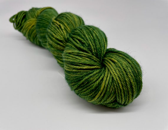 Moss - hand-dyed semi-solid green superwash DK (8 ply) merino yarn - 100g (225m)