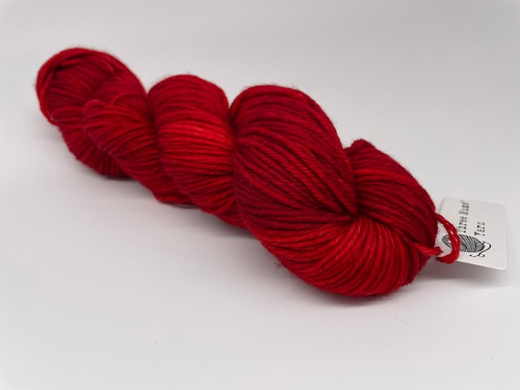 Red carpet treatment - tonal red hand-dyed semi-solid superwash DK (8 ply) merino yarn - 100g (225m)