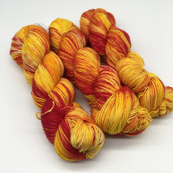 Phoenix rising - hand-dyed, variegated sparkle sock yarn - 100g (400m)