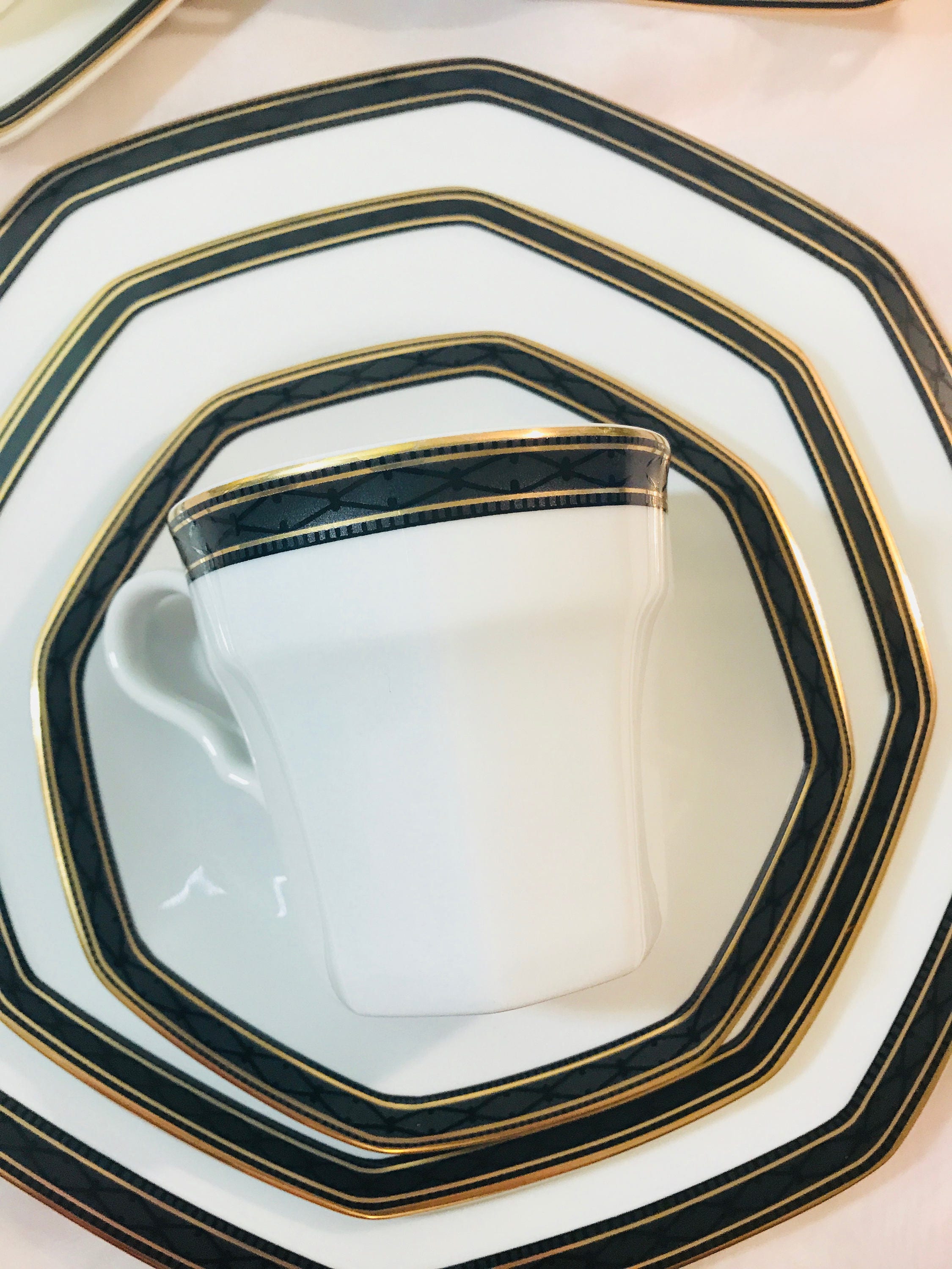 Plates Kitchen & Dining Vintage Christopher Stuart 'Royal Black' Bone ...