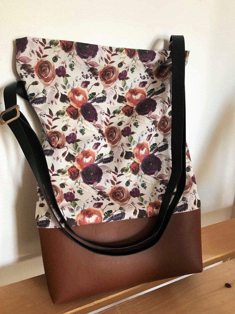 chic flowers plum handbag hand bag BOHO vegan crossbody bohemian floral vintage Flower purse bag