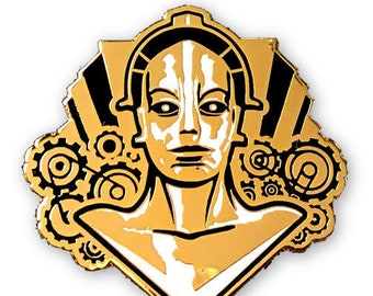 Metropolis Silent Movie Hard Enamel Pin, Art Deco jewelry