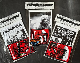 PsychoMagnet Horrific SLAPS sticker pack (12+ stickers)