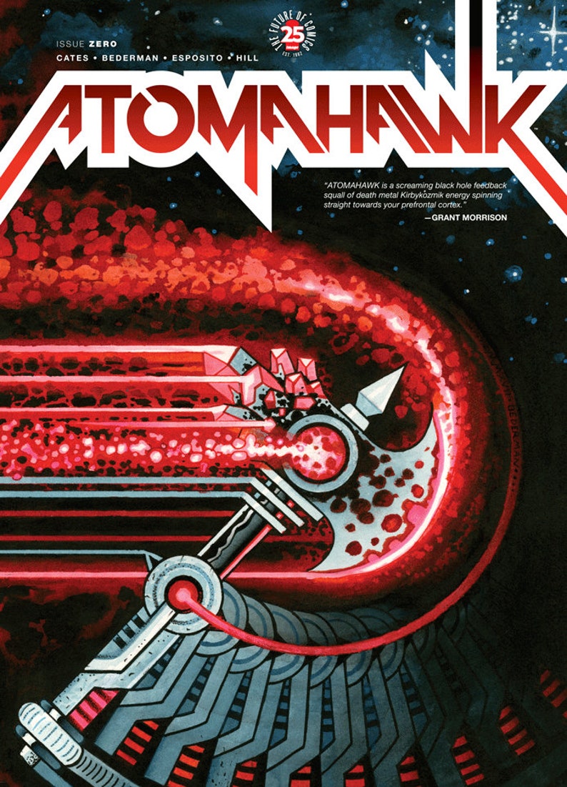 austin texas local artist Superhero Jewelry comic book collectible By Donny Cates of Crossover tattoo flash Atomahawk Pin Variant