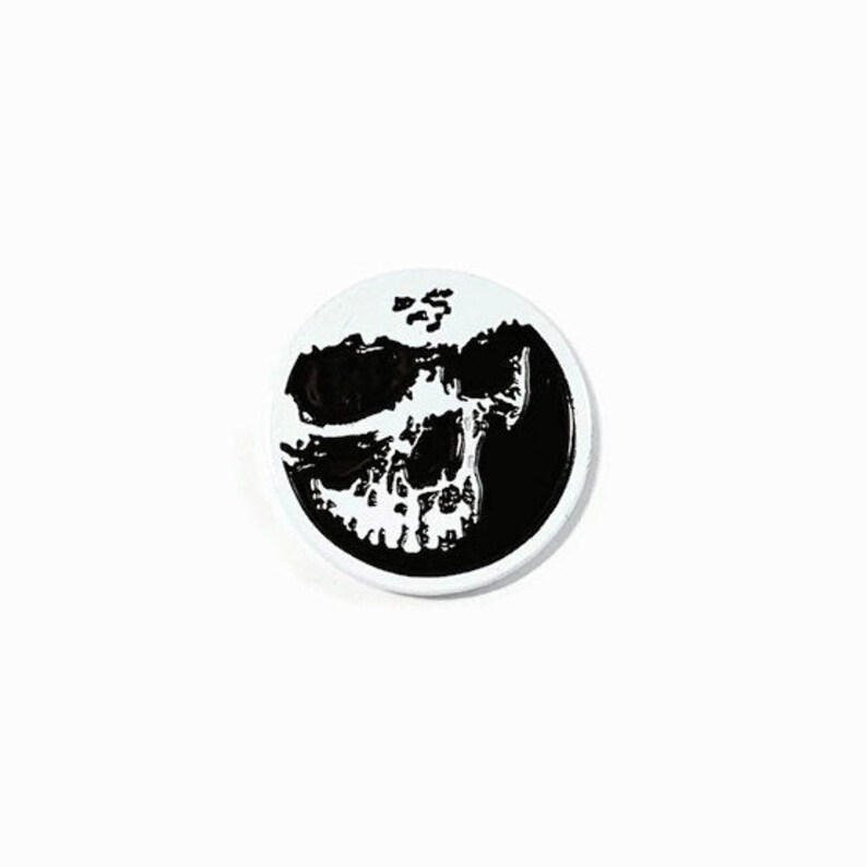 Creepy Halloween Set of 4 Skull Enamel Pins White Skulls morbid, macabre costume accessories image 7