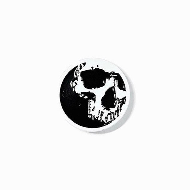 Creepy Halloween Set of 4 Skull Enamel Pins White Skulls morbid, macabre costume accessories image 3