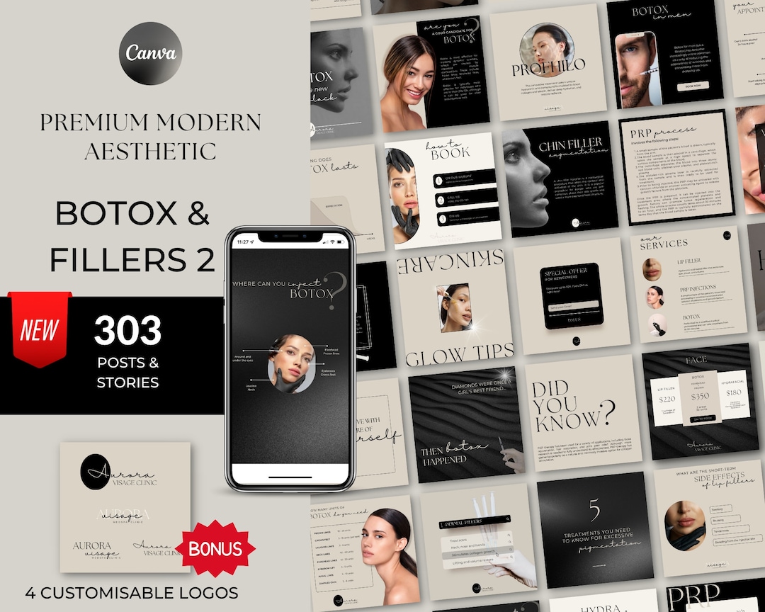 Botox and Filler Instagram Posts | Canva Instagram Templates | Dermal ...