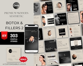 Botox and Filler Instagram Posts | Canva Instagram templates | Dermal Fillers Templates | Botox Templates | Beauty Skincare