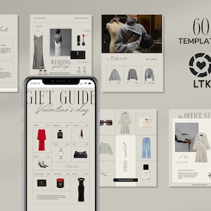 LTK Canva Instagram Template, LTK Canva Template, Instagram Canva Template, LTK Fashion Template, Collage Gift Guide Template, Aesthetic