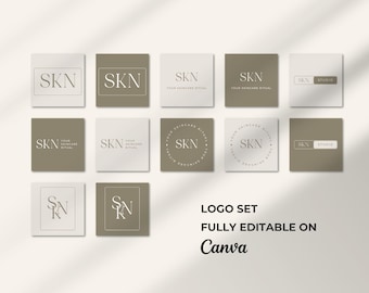 Minimalistisk textlogotypdesign: Modernt varumärkespaket (Canva-mall)