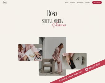 Pink Wix Studio-websitesjabloon: modern ontwerp voor contentmakers
