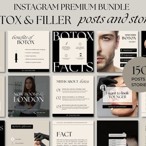 Botox and Filler Instagram Posts | Canva Instagram templates | Dermal Fillers Templates | Botox Templates | Beauty Skincare