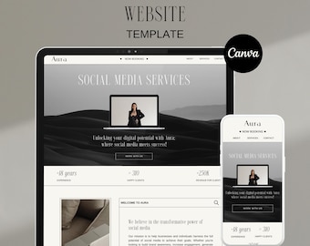 Canva Website Template: Social Media Manager Landing Page